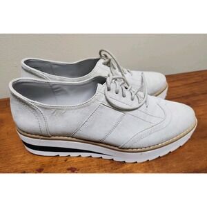 Madden Girl Andria Platform Lace-Up Wingtip Shoes Grey Faux Suede Women's 9M